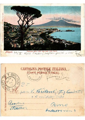 Cartolina cpa napoli panorama - cpa,