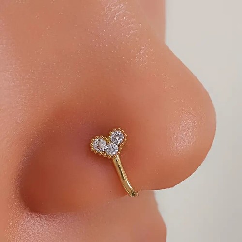 Falso piercing cuore - piercing, zircone
