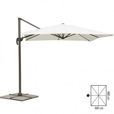 Ombrellone braccio deluxe effetto legno 3x4 ecrù Verdelook