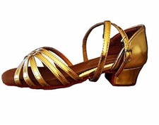 Scarpe Ballo Latino Americano Bambine Ragazze Ballroom Oro