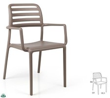 SEDIA POLTRONA COSTA TORTORA CON BRACCIOLI IMPILABILE NARDI GIARDINO