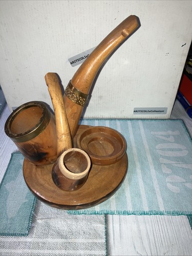 Posacenere scultura pipe legno