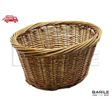 Cestino Anteriore Vimini Naturale Bici Bacchetta - Olanda - Graziella -City Bike