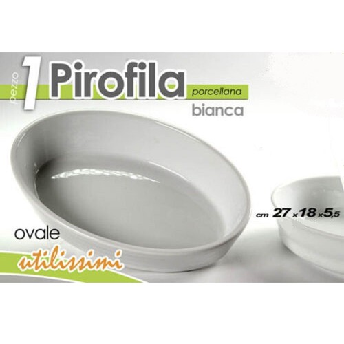 Pirofila ovale bianca - pirofila,