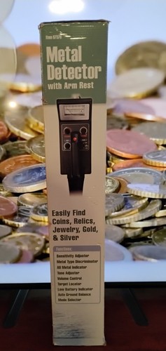 Metal detector with - arm, rest