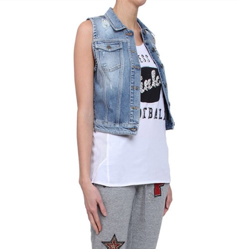 Giubbotto jeans senza - , maniche