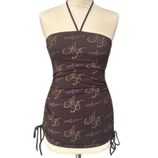 top reggicalze marrone vintage