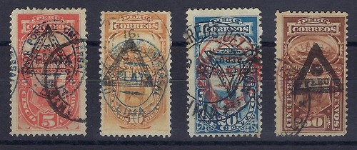 Perù 1883 scott - 1883,, #j18-j21