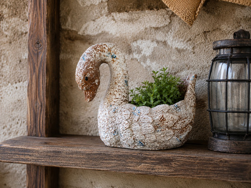 Ornamento fioriera cigno