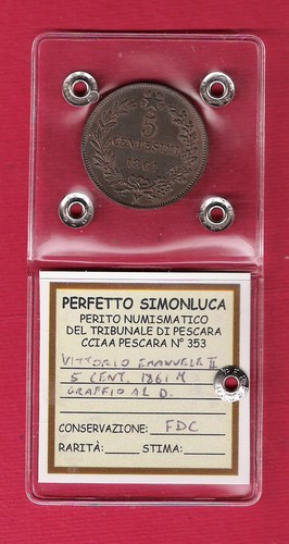 Centesimi 1861 periziato - 5, m