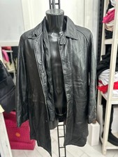 Conbipel Trench In Vera Pelle Uomo Man Tg52 Nero LLV1207