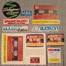 Lotto 9 adesivi /sticker vintage Audio/Video. Basf, Saba, Sparkomatic, Audison