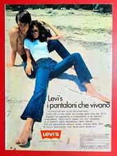 R44/A) LEVI'S JEANS BELL BOTTOM PANTALONI 28x20 Pubblicità Advertising Clipping