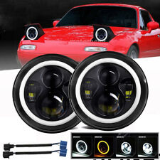 Fari LED neri 2x 7" Halo Angel