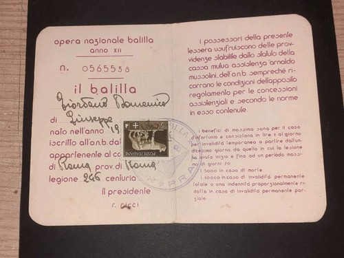 Tessera opera nazionale - opera,