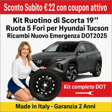 ?kit Ruotino Di Scorta 19 Ruota 5 Fori Per Hyundai Tucson Ricambi Nuovo Dot2025