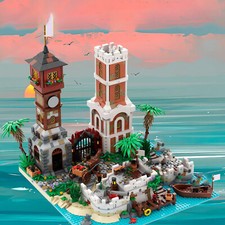 Set Giocattoli Modulari Pirati Città Porte e Fortezza Costruzione 3000 Pezzi MOC