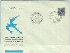 67838 - ITALIA - STORIA POSTALE - COPERTINA: PATTINAGGIO ARTISTICO 1957