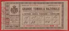 BIGLIETTO TOMBOLA LOTTERIA ISTITUTI COTRONE MODICA PORDENONE 30 GIUGNO 1921 N°6
