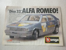 # advertising pubblicita' BURAGO ALFA ROMEO 33 quadrifoglio - 8C - PEUGEOT- 1986
