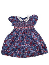 Abito blu festa stampa floreale bambina Next taglia 4-5 anni (110 cm) ottime condizioni!