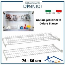 Scola piatti sgocciolatoio 76 86cm bianco raccogligocce per pensili cucina porta