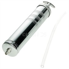 SIRINGA IN ACCIAIO ASPIRAZIONE ED EVACUAZIONE PER NAFTA BENZINA OLIO 500cc POMPA