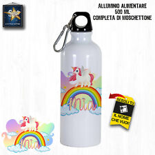 BORRACCIA UNICORNO PER BAMBINI 500 ML SCUOLA PERSONALIZZATA CON NOME ALLUMINIO
