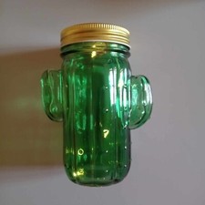 Luce Decorativa Maison du Monde Cactus Burnia in vetro con luci a led verde verd