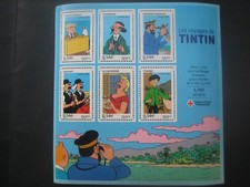 Bloc 6 timbre Voyages de Tintin 2007 Croix Rouge / Valeur faciale 3,24€ / Neuf