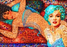 MARIA MURGIA  "Marilyn nel mondo: Time Square"   Fotomosaico digitale cm 100x70