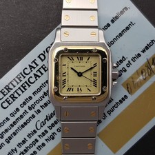 Cartier Santos Lady 0902 24mm With Card Good condition steel and Gold Diam1577