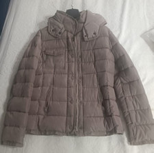 Piumino Donna manica lunga quadrettato con cappello colore nocciola