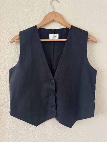 Gilet lino nero dissh - di,