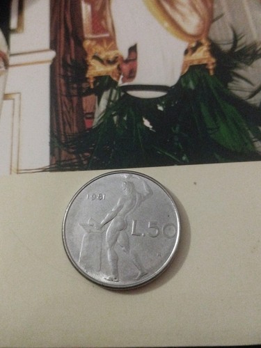 Rara moneta lire vulcano - moneta, 50