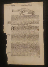 FALCONETTO CANNONE TORCHIO STAMPA XILOGRAFIA SEBASTIAN MUNSTER