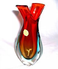 Murano ~ Raro vaso tripla ali estivo ~ Luigi Nason Venezia 1930/40