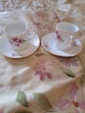 2 TAZZINE DI PORCELLANA VINTAGE CINESI  TAZZINE DA CAFFè CON PIATTINI ABBINATI