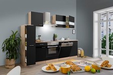 Cucina angolo cottura blocco cucina componibile rovere nero Merle 250 cm Respkta
