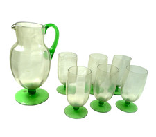 ANTICO SERVIZIO VETRO  MURANO FIRMATO NASON E MORETTI ART DECO BICCHIERI BROCCA