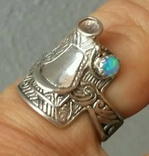ANELLO ARGENTO  925 donna opale sella americana cavallo equitazione 