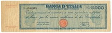 5000 LIRE FALSO D'EPOCA TITOLO PROVVISORIO TESTINA LUOGOTENENZA UMBERTO 1945 qBB
