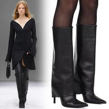 Stivali donna street style runway a punta al ginocchio tacco a spillo sexy donna