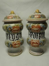 Coppia di Vasi vintage da Farmacia  firmati - Albarelli in ceramica di Bassano -