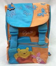 Zaino scuola estensibile Winnie The Pooh Disney arancione e azzurro bambini