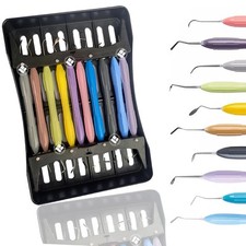 Set di strumenti di riempimento compositi dentali 5 pezzi/10 pezzi manico in silicone restaurativo