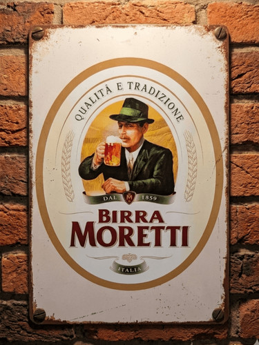 Insegna metallo birra - metallo, moretti