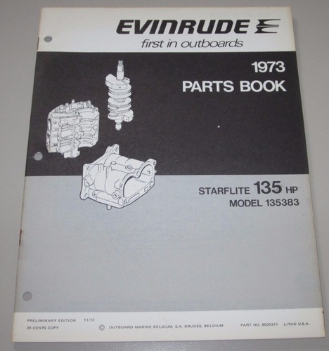 Parts book evinrude starflite - parts,