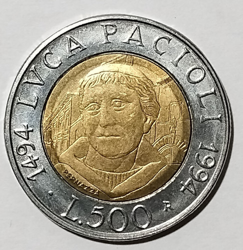 Moneta 500 lire - moneta, luca