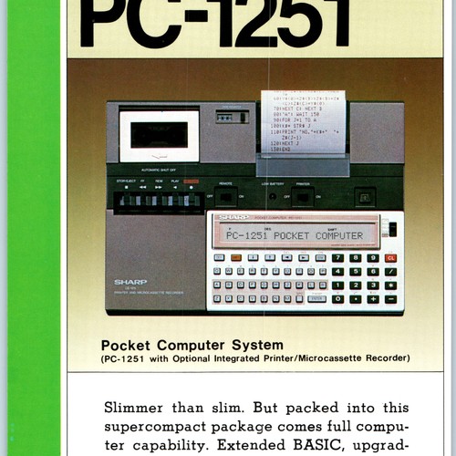 C1980s sharp 1251 pocket - pc-1251,